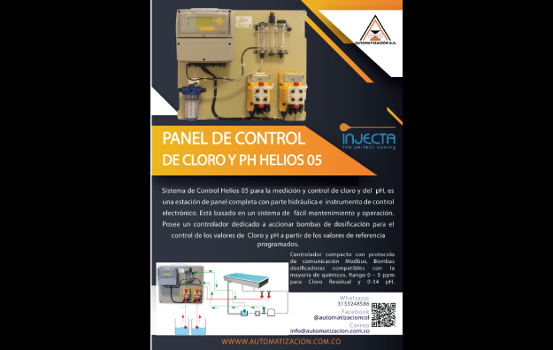 Panel de control de Cloro y pH HELIOS 05