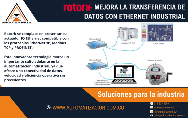 ROTORK MEJORA LA TRANSFERENCIA DE DATOS CON ETHERNET INDUSTRIAL