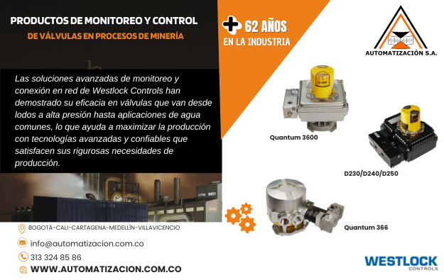 Productos de Monitoreo y control de valvulas en Procesos de Minería con WESTLOCK
