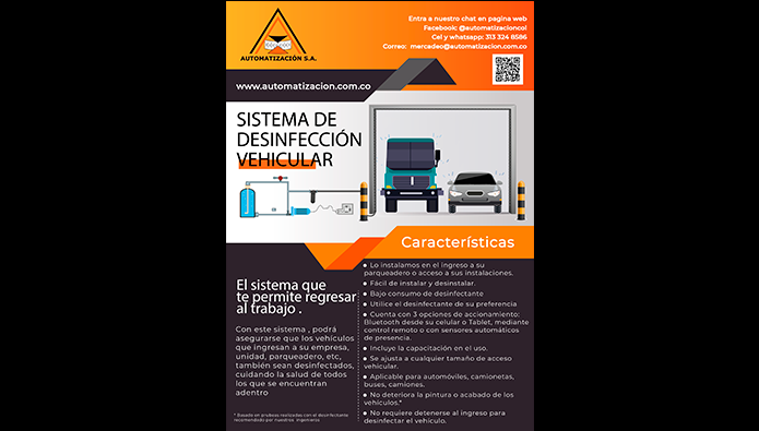 Sistema de desinfección vehicular